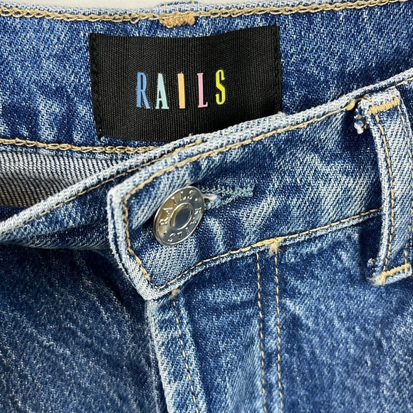 Rails The Getty Superhigh Waist Cropped Length Wide Leg Blue Jeans Size 27 NWOT - Picture 6 of 14